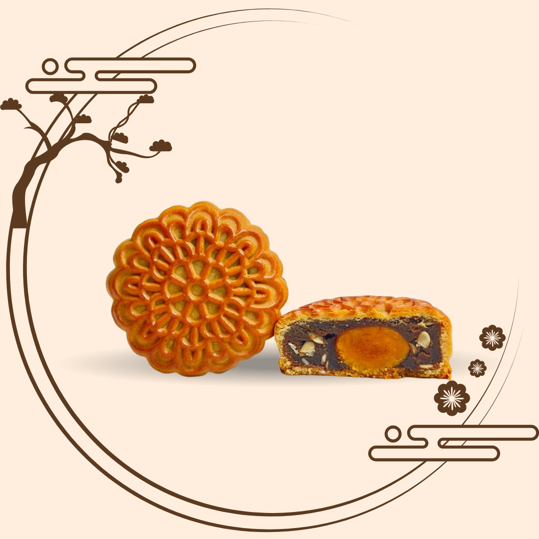 玫瑰豆沙单黄 Red Bean Paste Yolk Mooncake (180G)