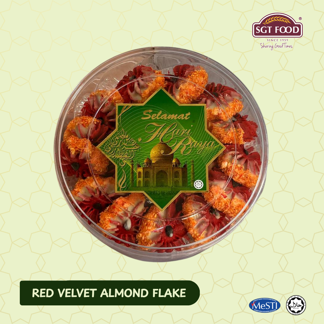 RED VELVET ALMOND FLAKE [RAYA COOKIES]
